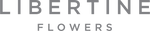 Logo of Libertine Flowers with gray text on a white background